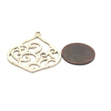 6 Pcs. Gold Finish and  Silver Plated  Finding /Charm E-coated, Brushed Finish, Copper Findings, PENDENT ."37mmX30mm"