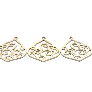 6 Pcs. Gold Finish and  Silver Plated  Finding /Charm E-coated, Brushed Finish, Copper Findings, PENDENT ."37mmX30mm"