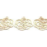 A Pack of 6 pcs  Gold Finish Silver Plated Pendent  Brushed Finish,E-coated Copper Components Size"39X32".