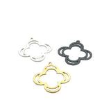 Double Quatrefoils, Clovers (Gold Finished/Silver Plated) | Purity Beads