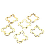 Double Quatrefoils, Clovers (Gold Finished/Silver Plated) | Purity Beads