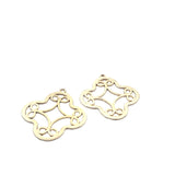 Scrollwork Quatrefoil Shaped Findings (Gold Finished/Silver Plated) Gold Finish #465