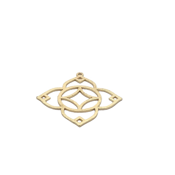 Stylized Lily Jewelry Component (Gold Finished/Silver Plated) | Purity Beads