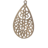 Filigree Teardrop, 6 Pcs., Sizes: 47mmX30mm, Gold And Silver Plated, Gunmetal  Pendant , Brushed Finish, Handmade Findings/Components.