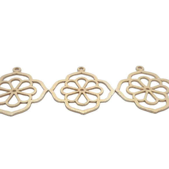 Flower Shaped Pendant (Gold Finished/Silver Plated) | Purity Beads