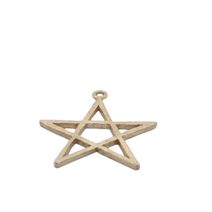 A Pack of 6 to 8 Pcs. Gold Finish, E-coated, Brushed Finish, Star Pendant Size: "40mmX36mm and 27mm.