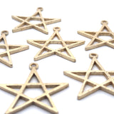 A Pack of 6 to 8 Pcs. Gold Finish, E-coated, Brushed Finish, Star Pendant Size: "40mmX36mm and 27mm.