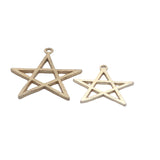 A Pack of 6 to 8 Pcs. Gold Finish, E-coated, Brushed Finish, Star Pendant Size: "40mmX36mm and 27mm.