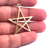 A Pack of 6 to 8 Pcs. Gold Finish, E-coated, Brushed Finish, Star Pendant Size: "40mmX36mm and 27mm.