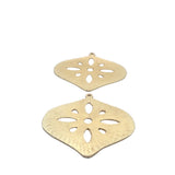 Heart Shaped Pendant, 2 Pcs., Size: 60mmX58mm, Gold Finish E-coated, Brushed Finish, Finding/Components.#CF97BMGO