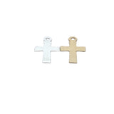 15 Pcs. Gold Finish And Silver Plated  Cross Pendant, E-coated, Brushed Finish, Handmade Components/findings "23 X13mm"