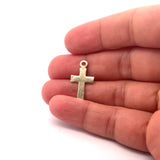 15 Pcs. Gold Finish And Silver Plated  Cross Pendant, E-coated, Brushed Finish, Handmade Components/findings "23 X13mm"