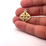 A Pack of  10  Pcs. Gold Finish And  Silver Plated  Betel leaf Charm /Pendent , E-coated, Brushed Finish,Handmade Finding .