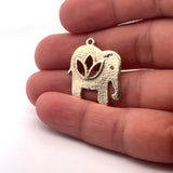 Elephant Shaped Charm Gold Finished/Silver Plated E-coated ,Brass Finish Finding.