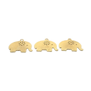 Elephant shaped Charms, Gold Finish,and Silver Plated  E-coated, Brushed Finish.