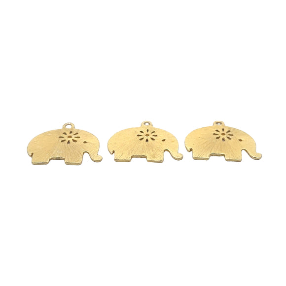 Elephant shaped Charms, Gold Finish,and Silver Plated  E-coated, Brushed Finish.