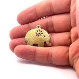 Elephant shaped Charms, Gold Finish,and Silver Plated  E-coated, Brushed Finish.