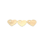 10pcs. Heart Shape Gold Finish, Brushed Finish, E-coated, one hole, Copper/Brass Findings, 25mm#G546