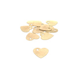 10pcs. Heart Shape Gold Finish, Brushed Finish, E-coated, one hole, Copper/Brass Findings, 25mm#G546