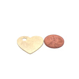 10pcs. Heart Shape Gold Finish, Brushed Finish, E-coated, one hole, Copper/Brass Findings, 25mm#G546