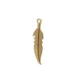 6 Pcs. Gold Finish Leaf Pendant /Charm  E-coated, Copper Finding Size:40mmX10mm #CS62BMGO