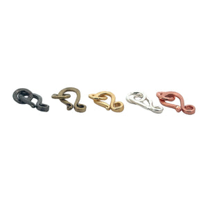 Hand Hammered Half S-Hooks, Available in 4 Colors: Gold Finish, Silver Plated,  and Copper. E-coated Made out of Copper/Brass