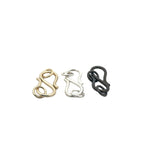 S Hooks, 20 Pcs., Available in Multiple Colors. Gold & Silver Plated ,Gunmetal. E-coated, Made out of Copper/Brass, Size: 25X12mm