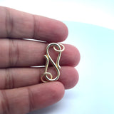 S Hooks, 20 Pcs., Available in Multiple Colors. Gold & Silver Plated ,Gunmetal. E-coated, Made out of Copper/Brass, Size: 25X12mm