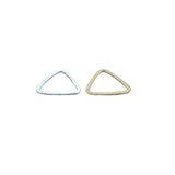 A Pack of 15  to 20 Pcs. Triangle  Gold Finish Silver Plated  Brushed Finish. Available in 2 sizes 34mm, 22mm.