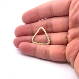 A Pack of 15  to 20 Pcs. Triangle  Gold Finish Silver Plated  Brushed Finish. Available in 2 sizes 34mm, 22mm.