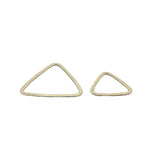 A Pack of 15  to 20 Pcs. Triangle  Gold Finish Silver Plated  Brushed Finish. Available in 2 sizes 34mm, 22mm.