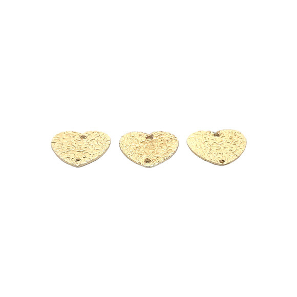 Gold Plated And silver Plated  Connector E-coated Hearts. Hammered, Findings with 2 holes. Size 18mmX17mm