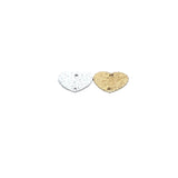 Gold Plated And silver Plated  Connector E-coated Hearts. Hammered, Findings with 2 holes. Size 18mmX17mm