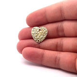 Gold Plated And silver Plated  Connector E-coated Hearts. Hammered, Findings with 2 holes. Size 18mmX17mm