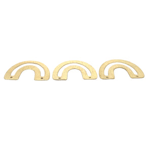 6 pcs. Gold Finish And Silver Plated U Shape  E-coated, Brushed, Copper Findings  Size 32mm X26mm .