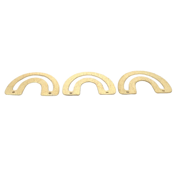 6 pcs. Gold Finish And Silver Plated U Shape  E-coated, Brushed, Copper Findings  Size 32mm X26mm .