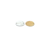 Flat Round Disc with 2 holes  (Gold Plated/Silver Plated) | Purity Beads