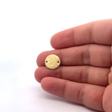 Flat Round Disc with 2 holes  (Gold Plated/Silver Plated) | Purity Beads