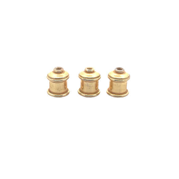 1 Strand of End Caps,  Gold Finish  E-Coated, End Cap. Size: 12X10mm (inside size is 6mm)# G-348