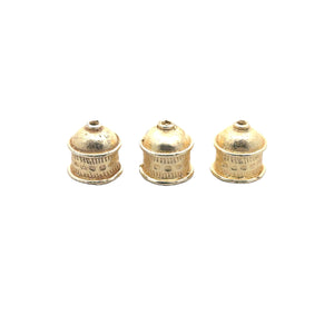 1 Strand of End Caps, in two colors  Gold Finish and Silver Plated, E-Coated, End Cap. Size: 15X14mm (inside size is 10mm)