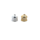 1 Strand of End Caps, in two colors  Gold Finish and Silver Plated, E-Coated, End Cap. Size: 15X14mm (inside size is 10mm)