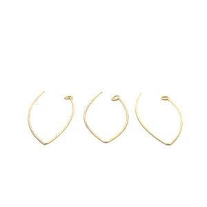 A Pack Of Gold Finish,Silver Plated, Gunmetal Ear wires, in 3 Color 3 sizes:58X28mm(20Pcs)46X23mm(20Pcs./Pack) and 32mmX16mm (30Pcs./Pack)