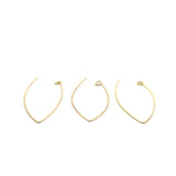 A Pack Of Gold Finish,Silver Plated, Gunmetal Ear wires, in 3 Color 3 sizes:58X28mm(20Pcs)46X23mm(20Pcs./Pack) and 32mmX16mm (30Pcs./Pack)