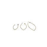 A Pack Of Gold Finish,Silver Plated, Gunmetal Ear wires, in 3 Color 3 sizes:58X28mm(20Pcs)46X23mm(20Pcs./Pack) and 32mmX16mm (30Pcs./Pack)