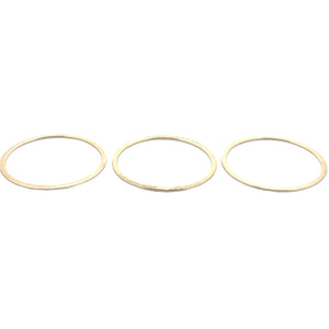 A Pack of Gold Plated Rings, that are E-Coated and Brushed Finished. You can find 4 colors with various different sizes.