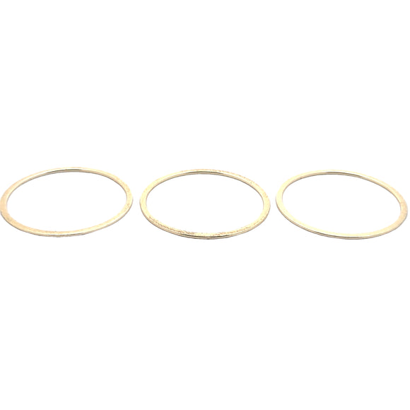 A Pack of Gold Plated Rings, that are E-Coated and Brushed Finished. You can find 4 colors with various different sizes.