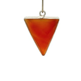 Triangle Red Onyx Bezel, One Loop – Gold-Plated Over 925 Sterling Silver, 15mm x 20mm, 1 Piece
