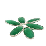 Oval Green Onyx Bezel – One Loop, 925 Sterling Silver or Gold Plated Over Silver, 1 Pcs Available TwoSizes:13mmx30mm,10mmX24,1Pcs