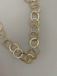 3 Feet of Copper Oval And Circle  Shape chain, Choice of Colors: Gold Finish and Silver Plated E-coated Chain.15mCircle, oval 14X16mm | LCH21BM