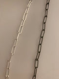 3 Feet of 925 Sterling Silver Chain, Rectangular Chain Round Wire . Machine made Chain, Size 11.4mmX4.2mm